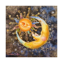 チョークアート作品・太陽と月～the sun and the moon
