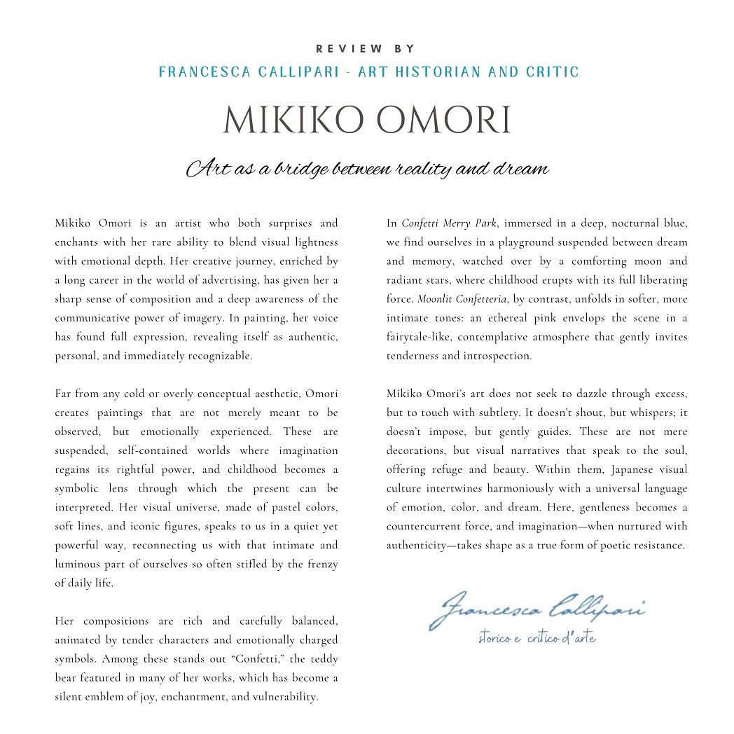 美術評論家アートキュレーター・Francesca Callipariからレビュー